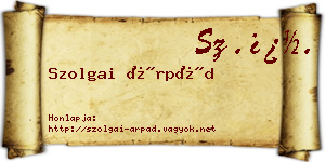 Szolgai Árpád névjegykártya