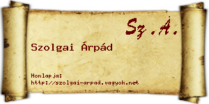 Szolgai Árpád névjegykártya