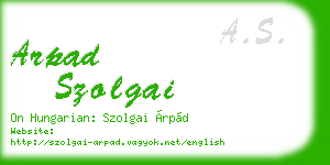 arpad szolgai business card