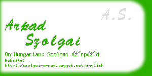 arpad szolgai business card